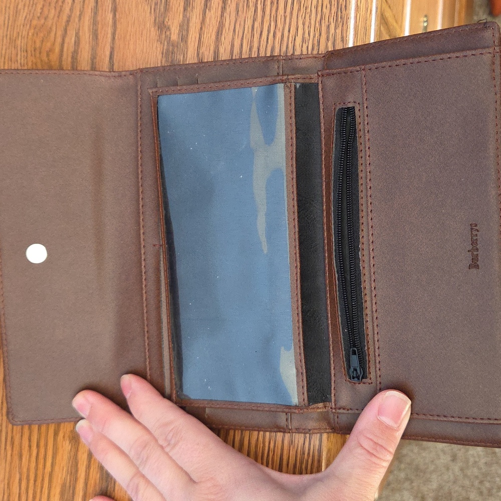Burberry Checkered Wallet with Brown Trim - Picture 4 of 5